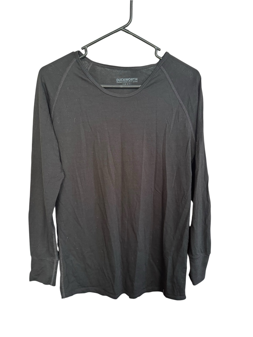 Duckworth women’s Medium long-sleeve, black merino wool base-layer shirt